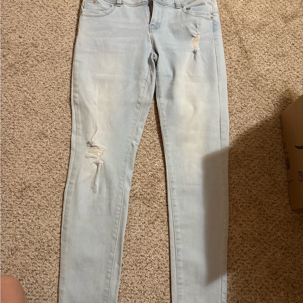 YMI Light Wash Distressed Skinny Jeans